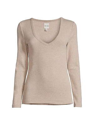 Perfect Knit Rib V-Neck Top