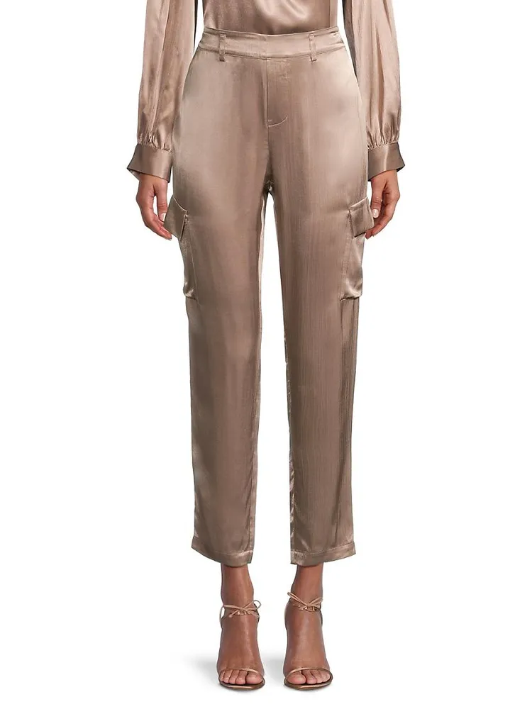 Relaxed Satin Cargo Pants