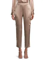 Relaxed Satin Cargo Pants