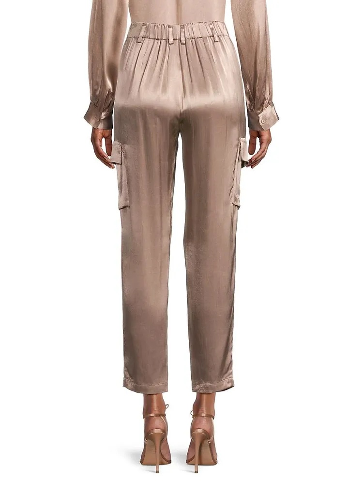 Relaxed Satin Cargo Pants