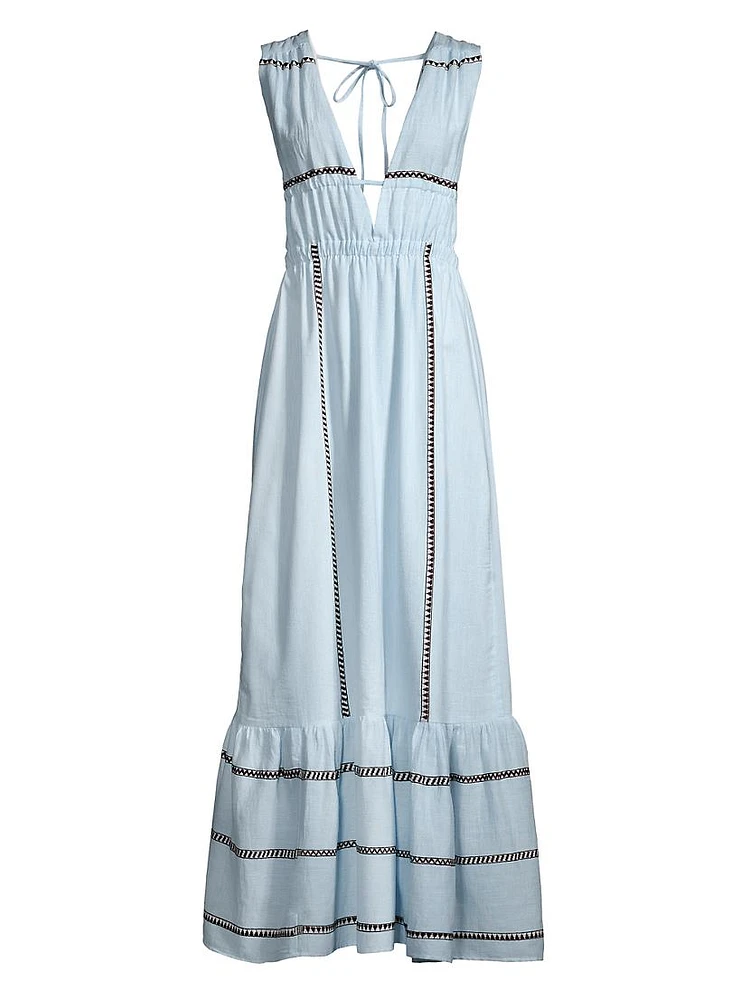 Lelisa Woven Cotton-Blend Maxi Dress