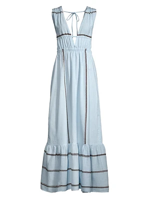 Lelisa Woven Cotton-Blend Maxi Dress