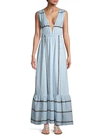 Lelisa Woven Cotton-Blend Maxi Dress