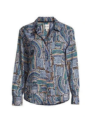 Mosaic Crinkled Cotton Shirt