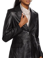 Leather Single-Breasted Blazer