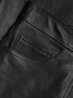 Stretch Leather Flare-Leg Pants