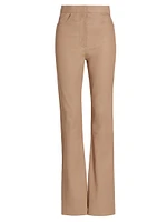 Stretch Leather Flared Pants