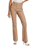 Stretch Leather Flared Pants