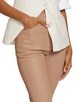 Stretch Leather Flared Pants