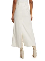 Twill A-Line Maxi Skirt