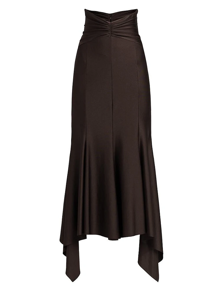 Ruched Stretch Hi-Lo Skirt