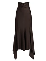 Ruched Stretch Hi-Lo Skirt