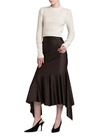 Ruched Stretch Hi-Lo Skirt