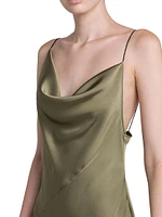 Stitched Satin Slip Dress