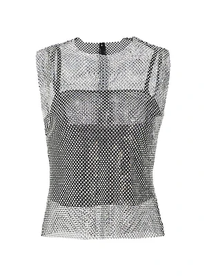 Fantasy Rhinestone Tulle Sleeveless Top