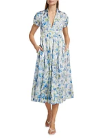 Inox Floral Jacquard Midi-Dress