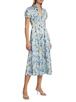 Inox Floral Jacquard Midi-Dress