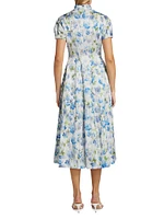 Inox Floral Jacquard Midi-Dress