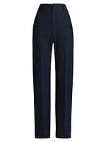 High-Waist Tropical Wool Pants