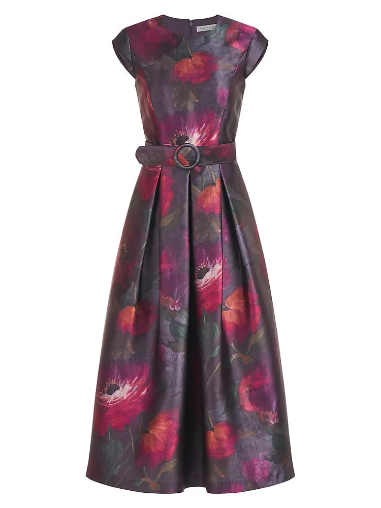 Mariana Floral Mikado Midi-Dress