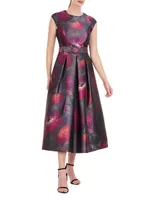 Mariana Floral Mikado Midi-Dress