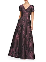 Rowena Floral Jacquard Ball Gown