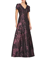 Rowena Floral Jacquard Ball Gown