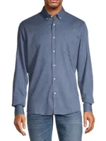 Flannel Brushed Cotton Button-Down Shirt