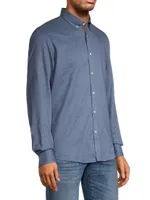 Flannel Brushed Cotton Button-Down Shirt