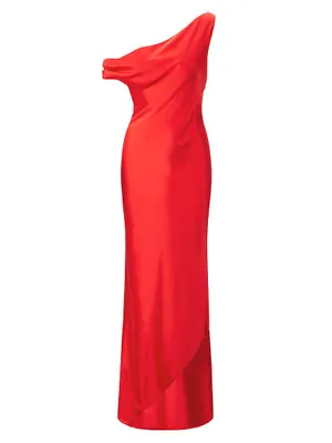 Ashanti Satin One-Shoulder Gown