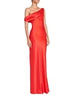 Ashanti Satin One-Shoulder Gown