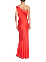 Ashanti Satin One-Shoulder Gown