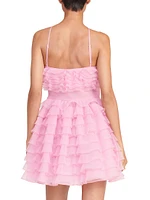 Florian Tiered Ruffle Halter Minidress