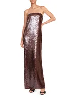 Casey Sequined Strapless Gown