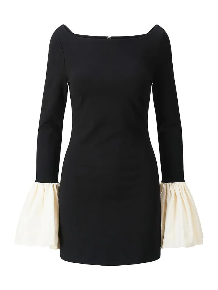 Hawthorne Two-Tone Bell-Sleeve Minidress