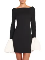 Hawthorne Two-Tone Bell-Sleeve Minidress