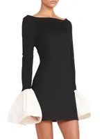 Hawthorne Two-Tone Bell-Sleeve Minidress