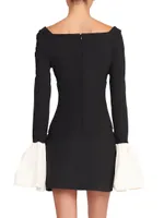 Hawthorne Two-Tone Bell-Sleeve Minidress