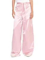 Shay Satin Straight-Leg Pants