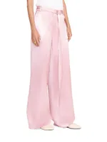 Shay Satin Straight-Leg Pants