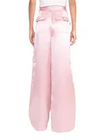 Shay Satin Straight-Leg Pants