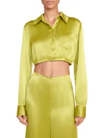 Oren Satin Crop Shirt