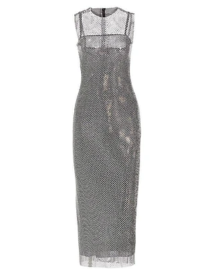 Stretch Rhinestone Mesh Dress