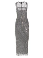 Stretch Rhinestone Mesh Dress