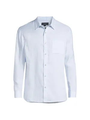 Linen Button-Front Shirt