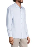 Linen Button-Front Shirt