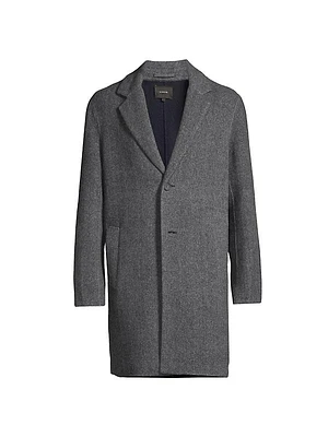 Herringbone Wool-Blend Coat