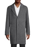 Herringbone Wool-Blend Coat