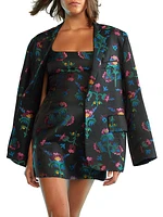 Floral Jacquard Oversized Jacket