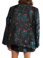 Floral Jacquard Oversized Jacket